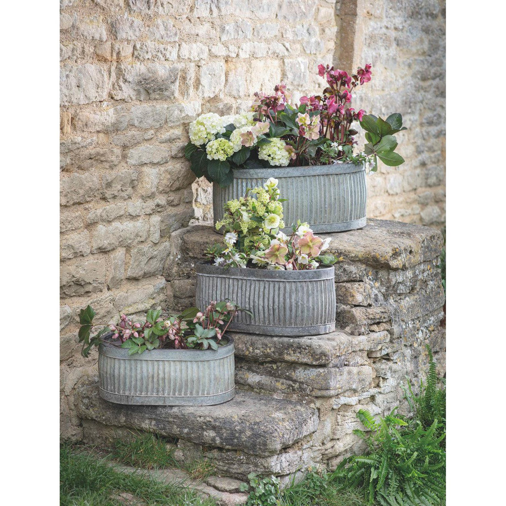 Set of 3 Oval Vence Planters-Planters-Yester Home
