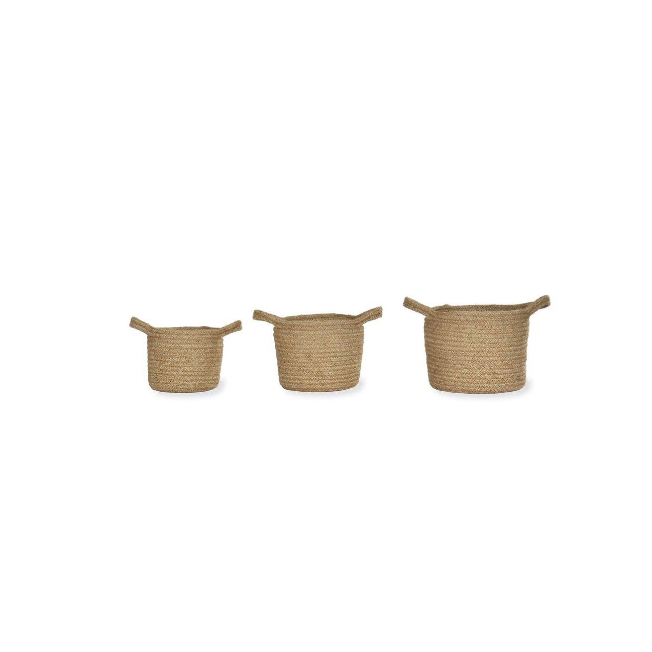 Set of 3 Woven Plant Pots-Plant Pots-Yester Home