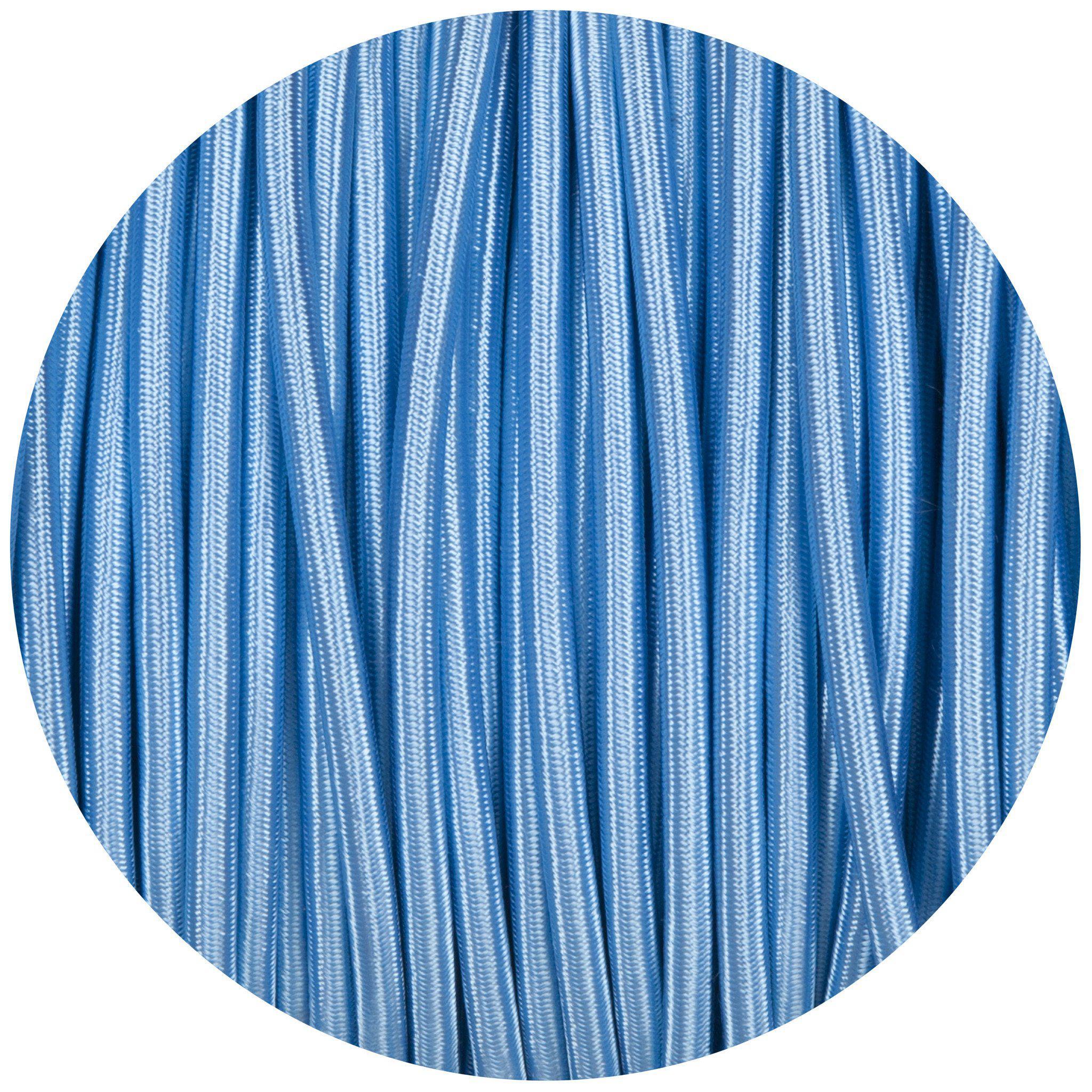 Sky Blue Round Fabric Braided Cable-Fabric Cable-Yester Home