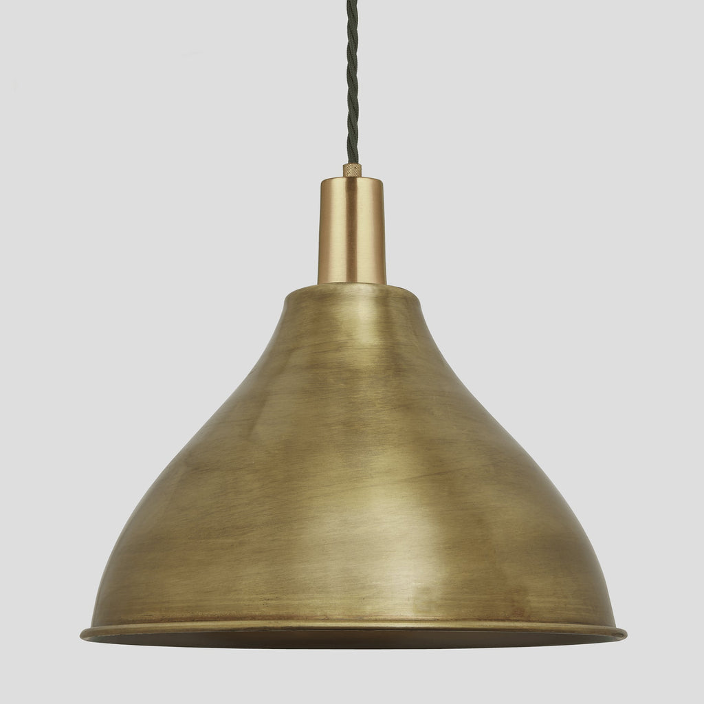 Sleek Cone Pendant - 12 Inch - Brass-Ceiling Lights-Yester Home