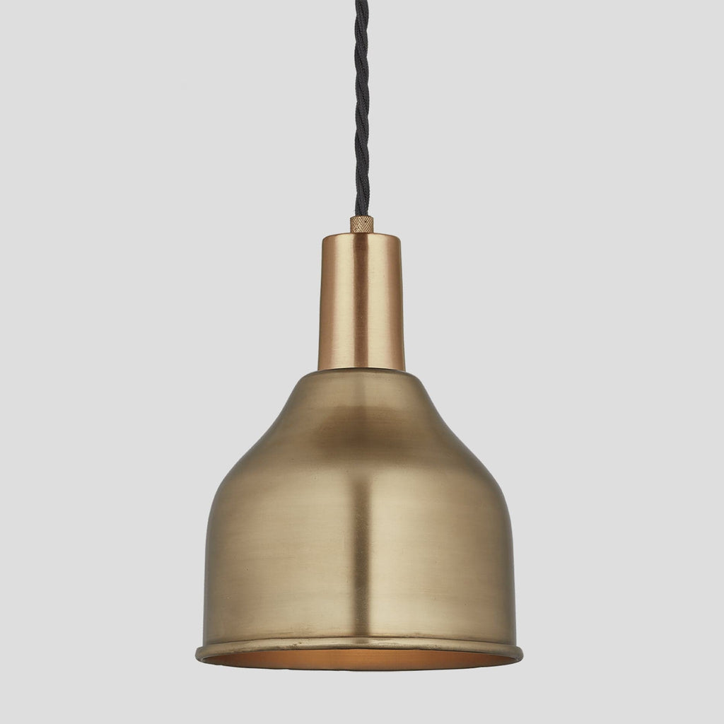Sleek Cone Pendant - 7 Inch - Brass-Ceiling Lights-Yester Home
