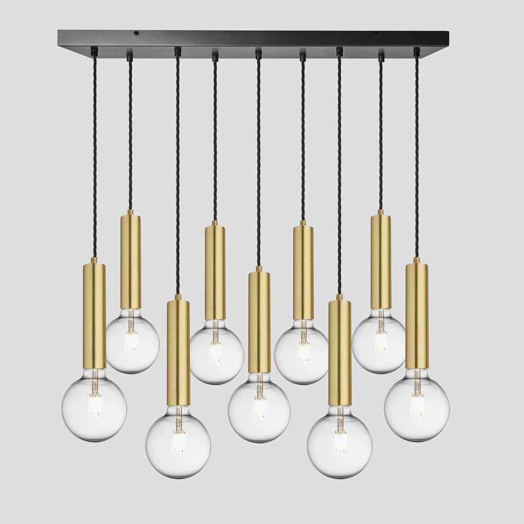Sleek Cylinder 9 Wire Cluster Lights - Brass-Ceiling Lights-Yester Home