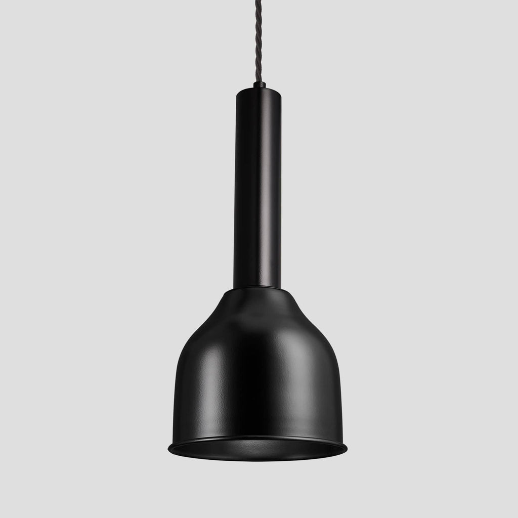 Sleek Cylinder Cone Pendant Light - 7 Inch - Black-Ceiling Lights-Yester Home