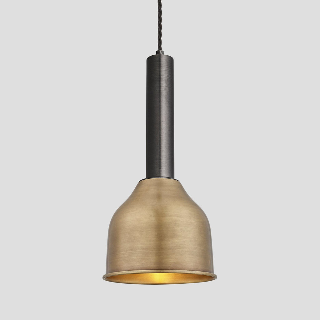 Sleek Cylinder Cone Pendant Light - 7 Inch - Brass-Ceiling Lights-Yester Home