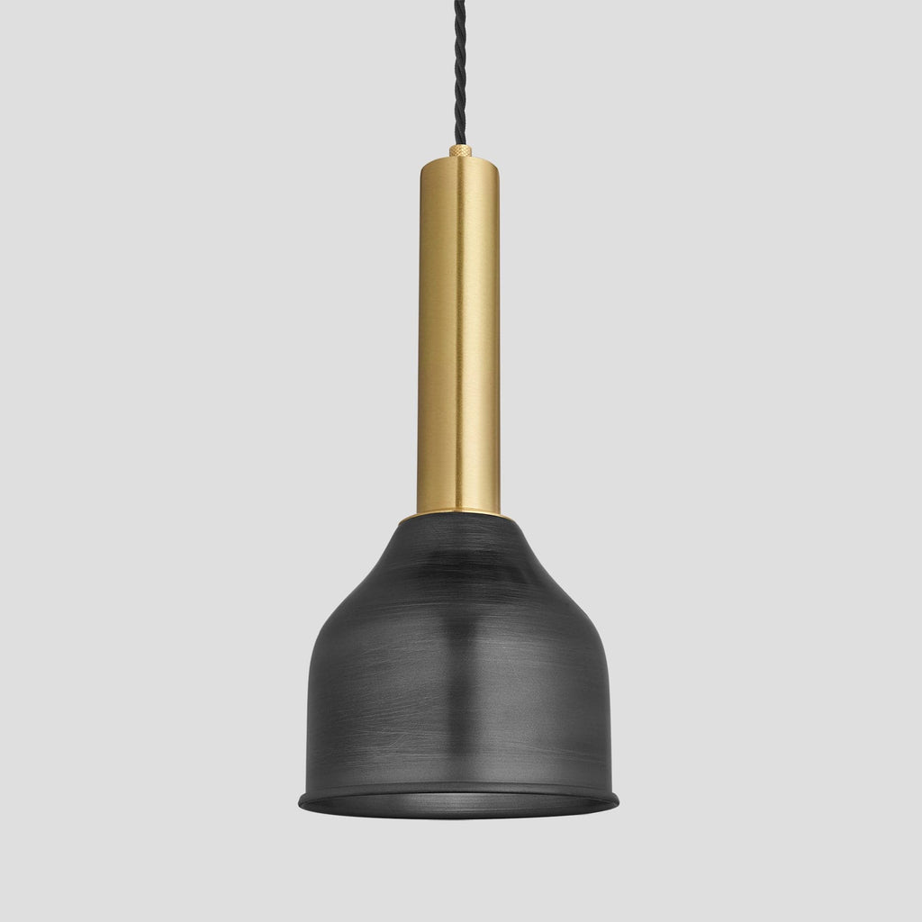 Sleek Cylinder Cone Pendant Light - 7 Inch - Pewter-Ceiling Lights-Yester Home