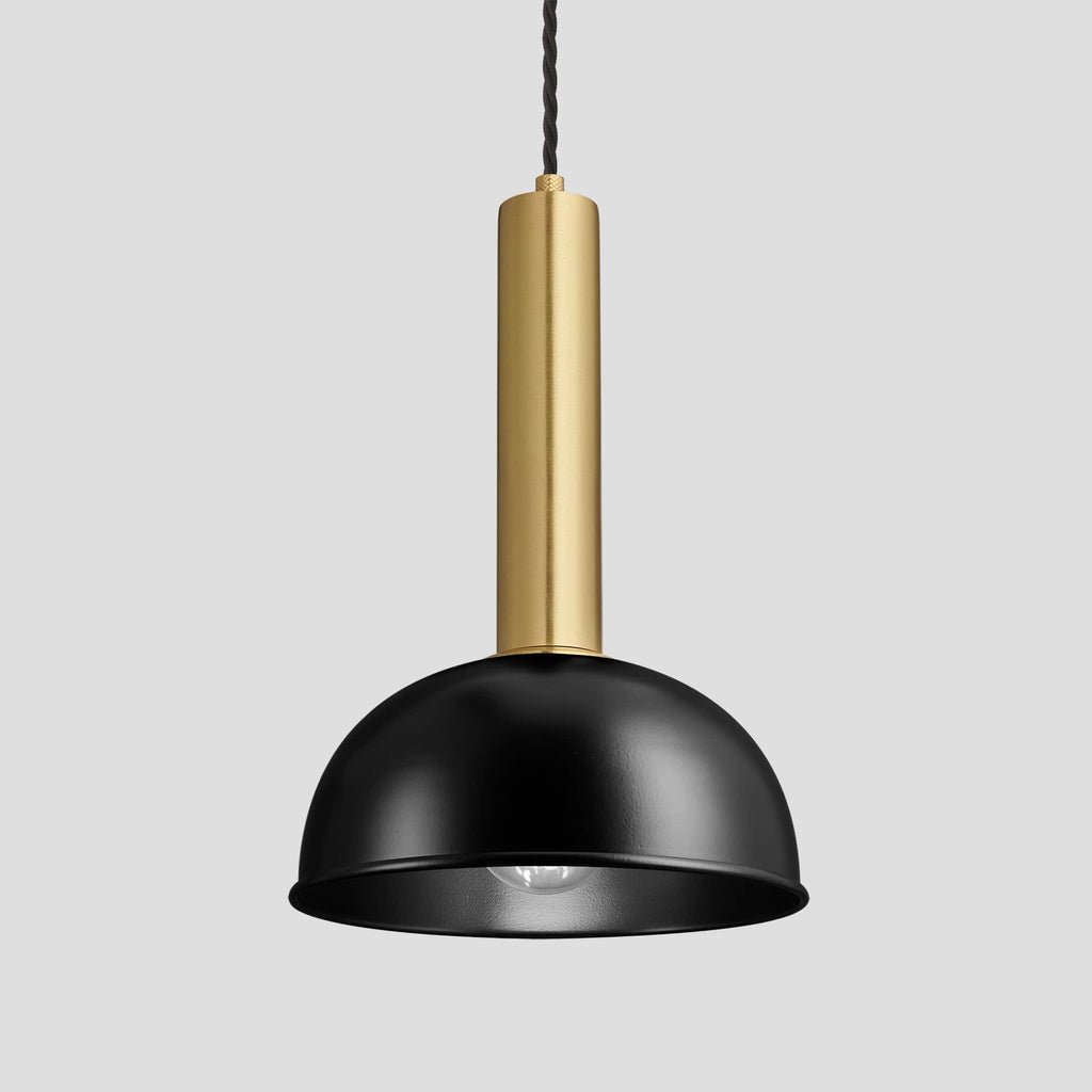 Sleek Cylinder Dome Pendant Light - 8 Inch - Black-Ceiling Lights-Yester Home