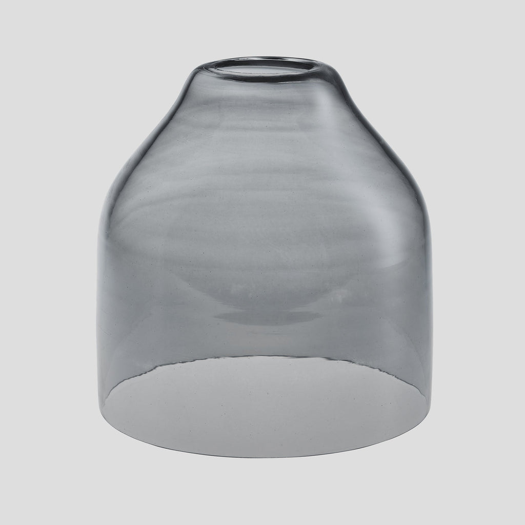 Sleek Cylinder Tinted Glass Cone Pendant Light - 6 Inch - Smoke Grey
