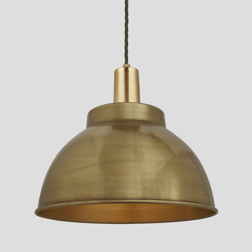 Sleek Dome Pendant - 13 Inch - Brass-Ceiling Lights-Yester Home