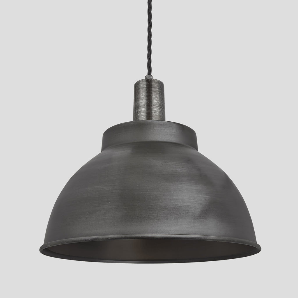 Sleek Dome Pendant - 13 Inch - Pewter-Ceiling Lights-Yester Home