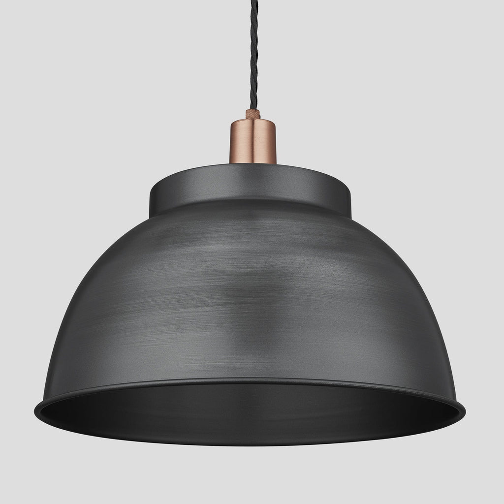 Sleek Dome Pendant - 17 Inch - Pewter-Ceiling Lights-Yester Home