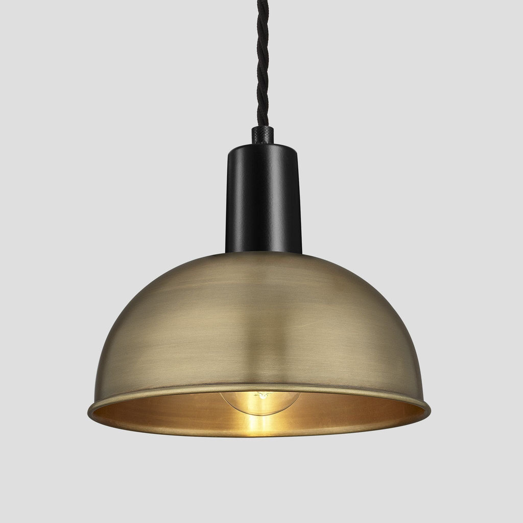 Sleek Dome Pendant - 8 Inch - Brass-Ceiling Lights-Yester Home