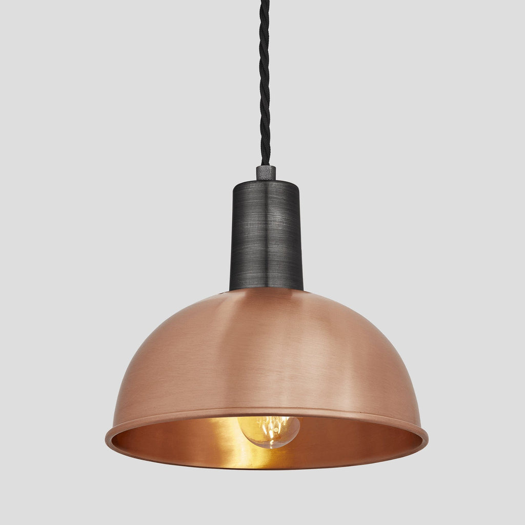 Sleek Dome Pendant - 8 Inch - Copper-Ceiling Lights-Yester Home