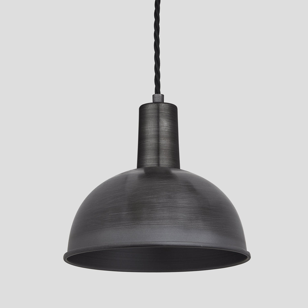 Sleek Dome Pendant - 8 Inch - Pewter-Ceiling Lights-Yester Home