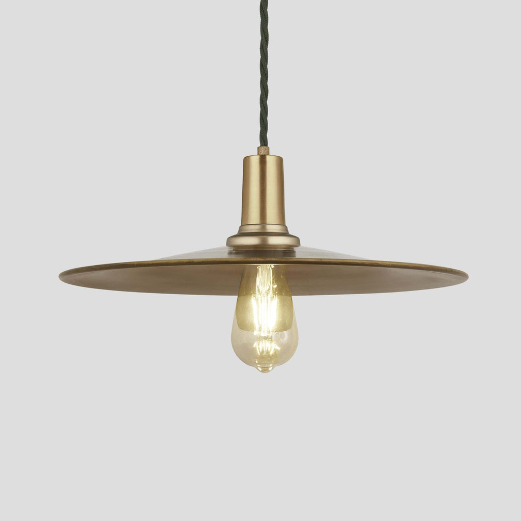 Sleek Flat Pendant - 15 Inch - Brass-Ceiling Lights-Yester Home