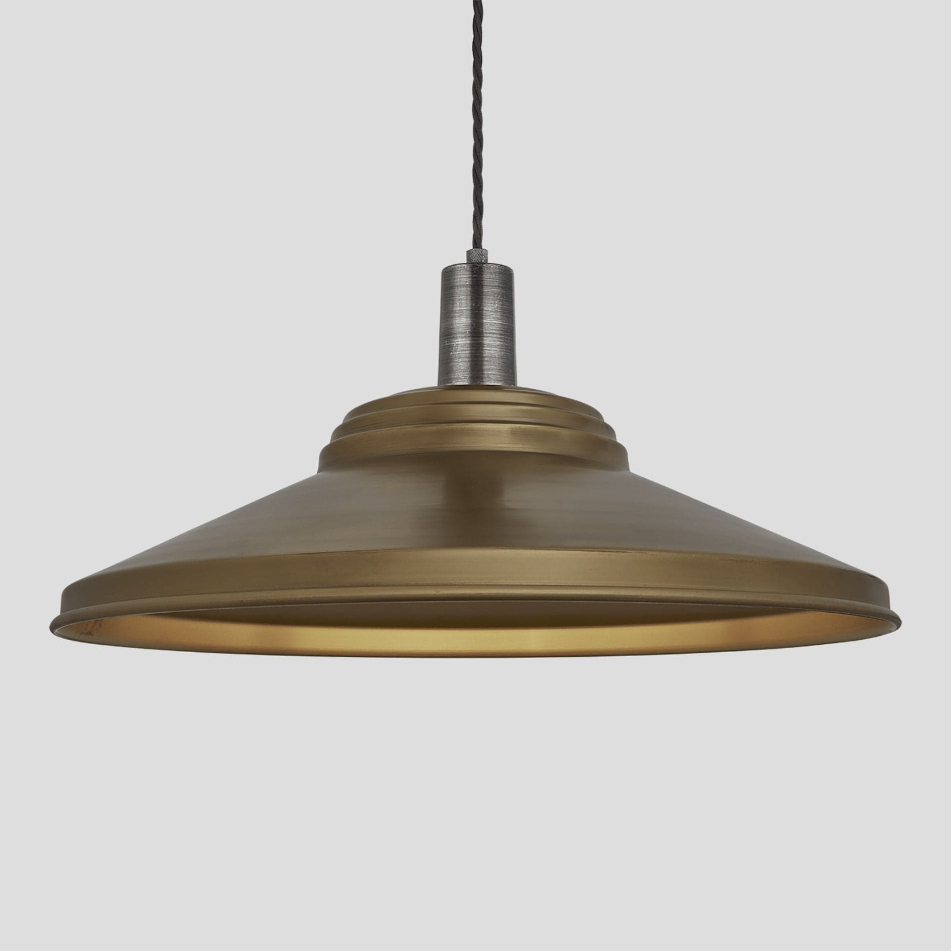 Sleek Giant Step Pendant - 18 Inch - Brass-Ceiling Lights-Yester Home