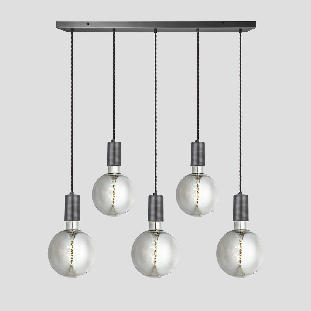 Sleek Large Edison Cluster Lights - 5 Wire – Pewter-Ceiling Lights-Yester Home