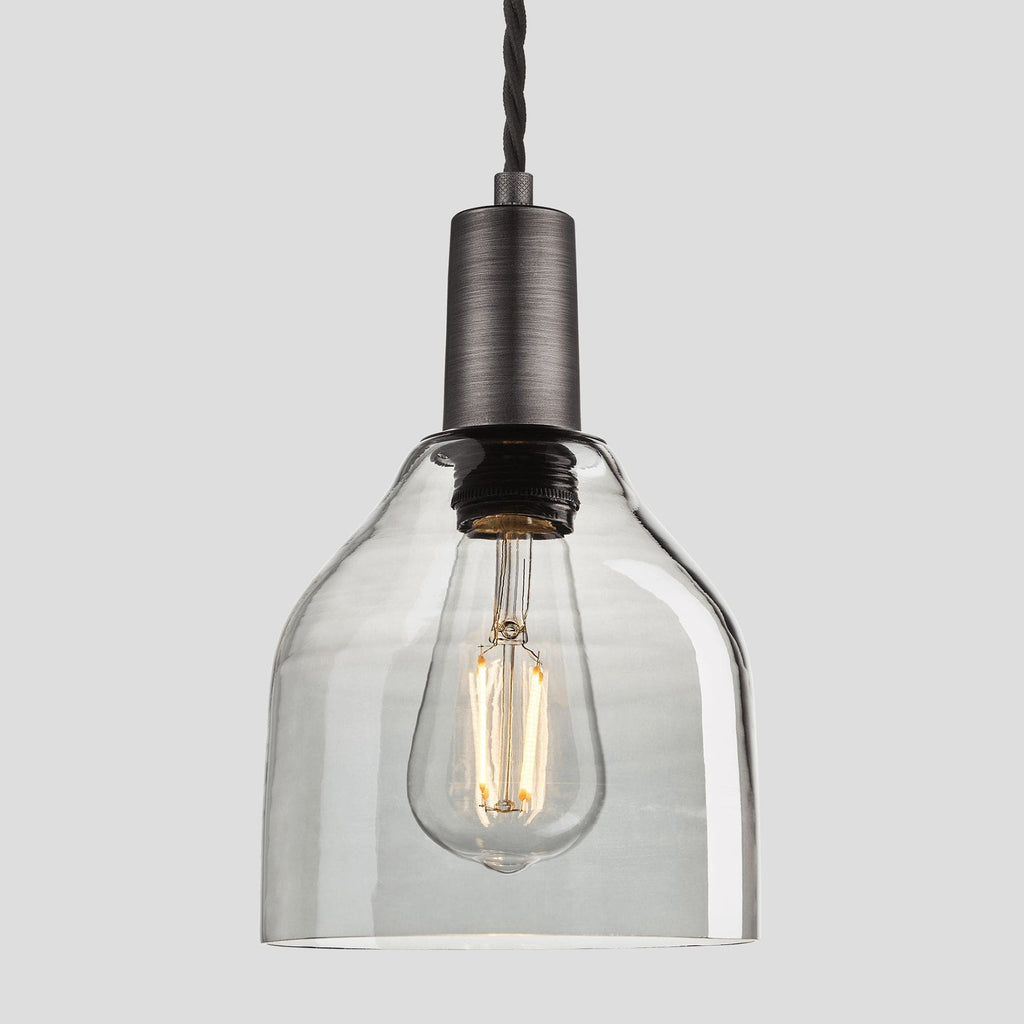 Sleek Tinted Glass Cone Pendant - 6 Inch - Smoke Grey-Ceiling Lights-Yester Home