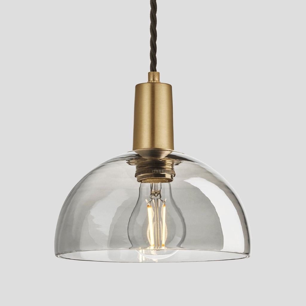 Sleek Tinted Glass Dome Pendant - 8 Inch - Smoke Grey-Ceiling Lights-Yester Home