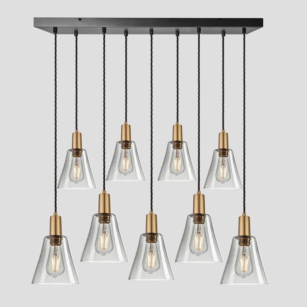 Sleek Tinted Glass Flask 9 Wire Cluster Lights - 6 inch - Smoke Grey-Ceiling Lights-Yester Home