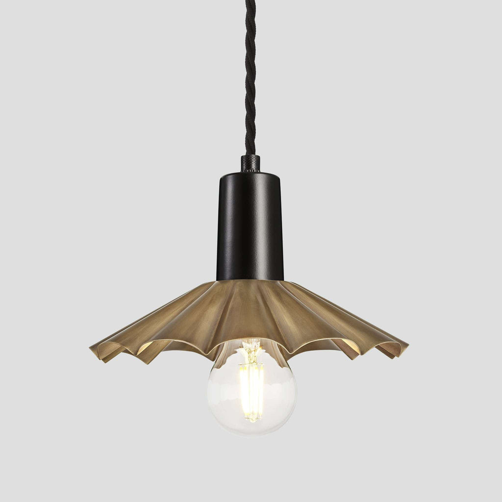 Sleek Umbrella Pendant - 8 Inch - Brass-Ceiling Lights-Yester Home
