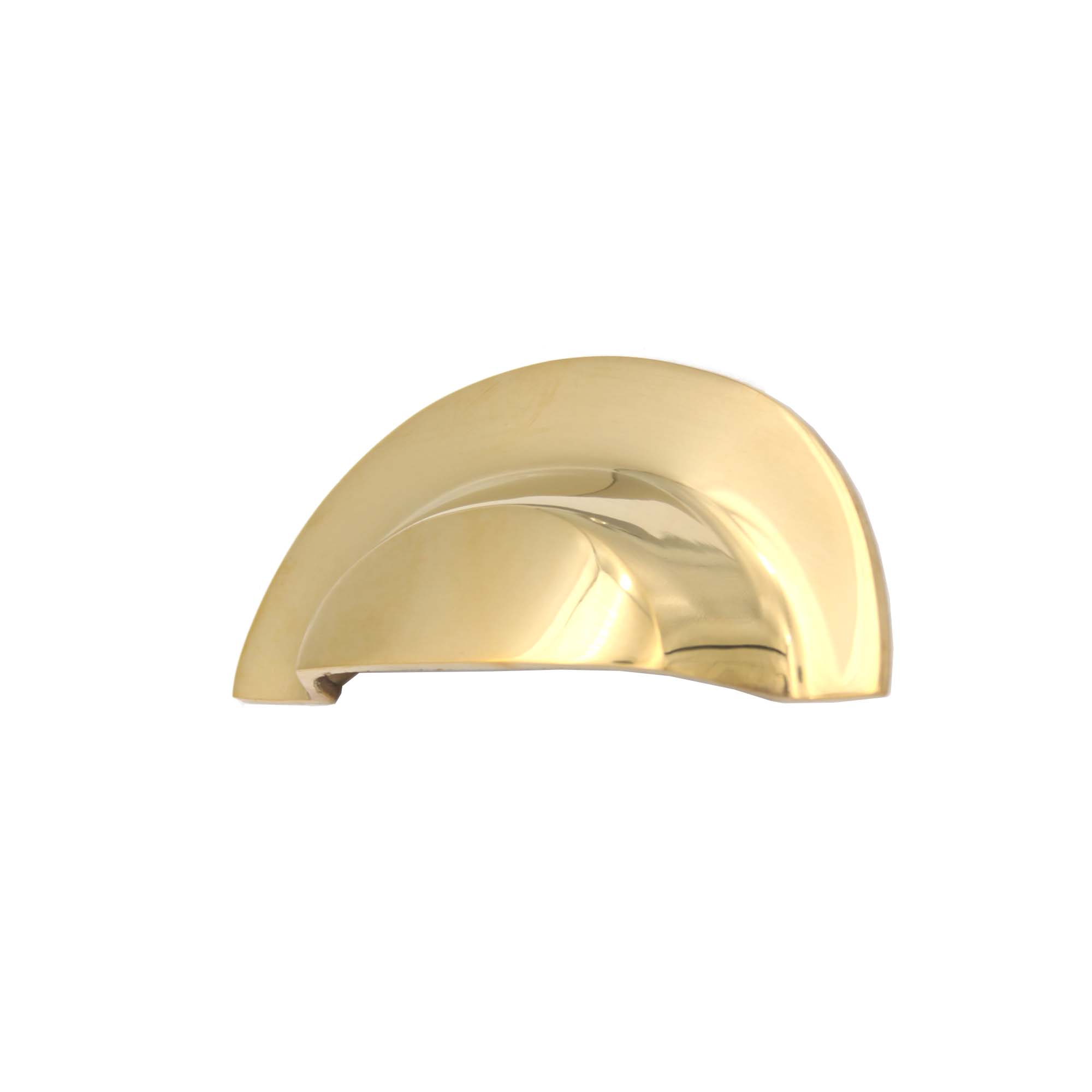 Slim Cup Handle Large Polished Brass Unlacquered-Cupboard Pulls-Yester Home
