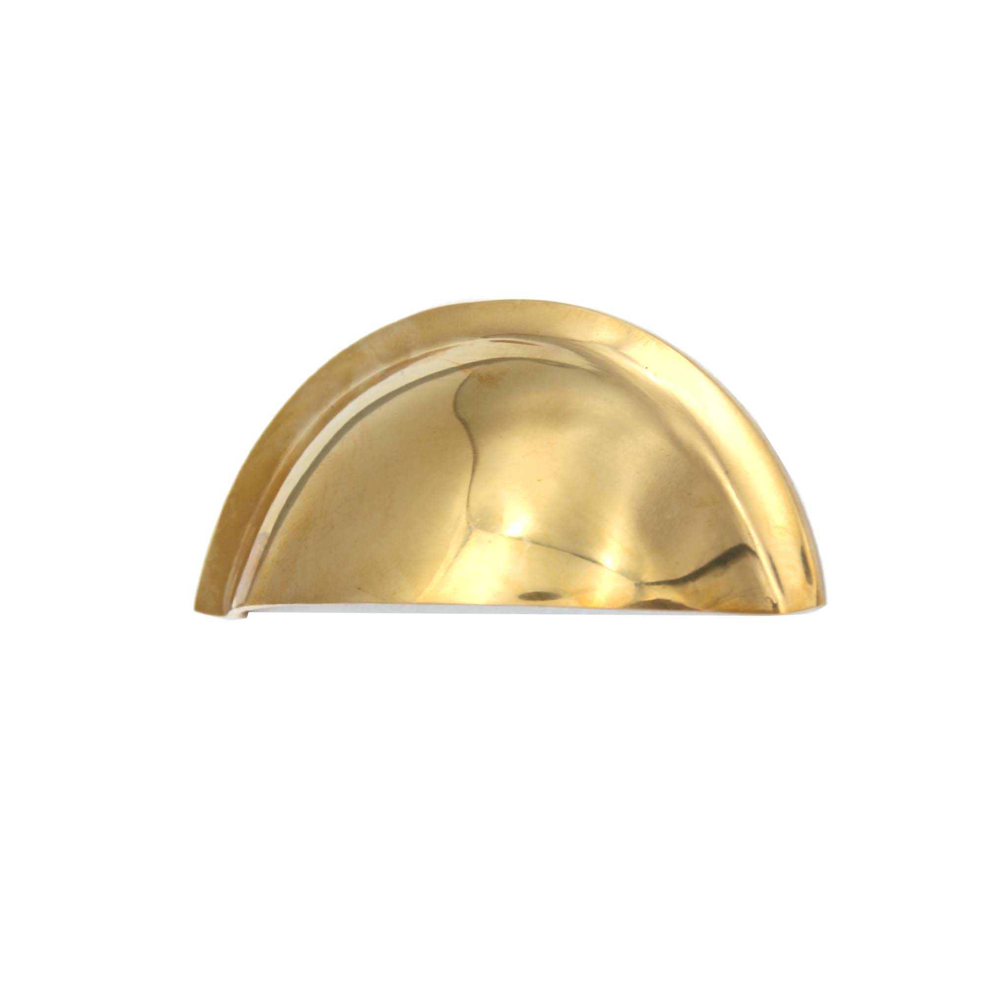 Slim Cup Handle Small Polished Brass Unlacquered-Cupboard Pulls-Yester Home