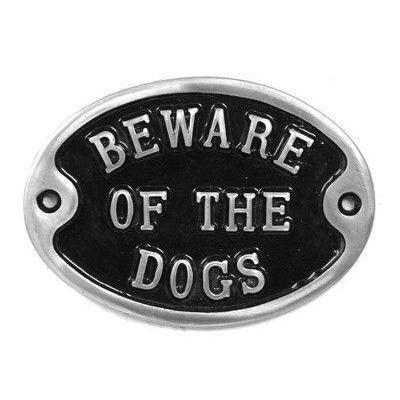Small Oval Beware Of The Dogs Sign-Dog Warning Signs-Yester Home