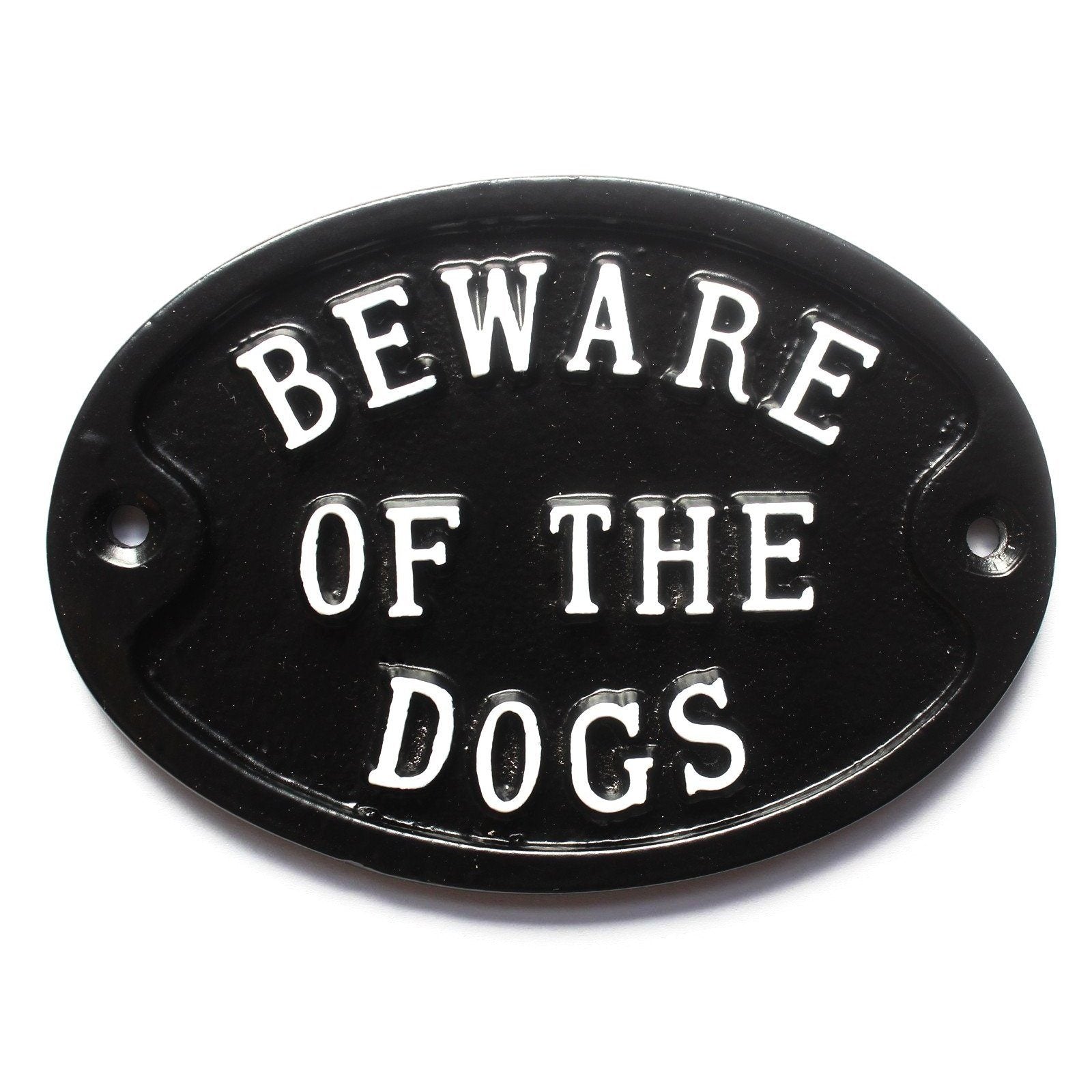 Small Oval Beware Of The Dogs Sign-Dog Warning Signs-Yester Home