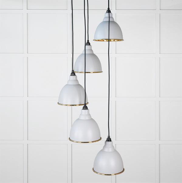 Smooth Brass Brindley Cluster Pendant in Birch | From The Anvil-Cluster Pendants-Yester Home