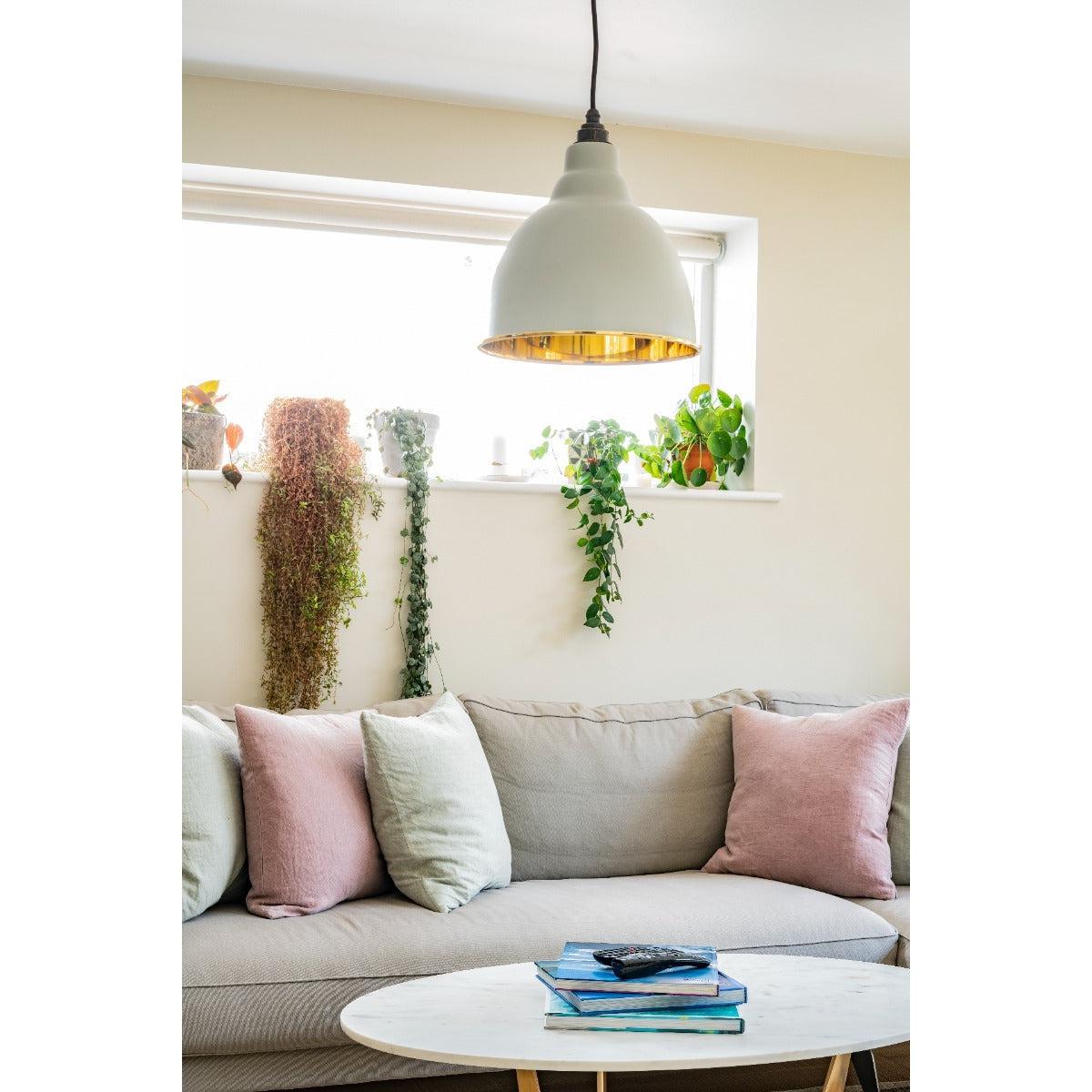 Smooth Brass Brindley Pendant in Birch | From The Anvil-Brindley-Yester Home