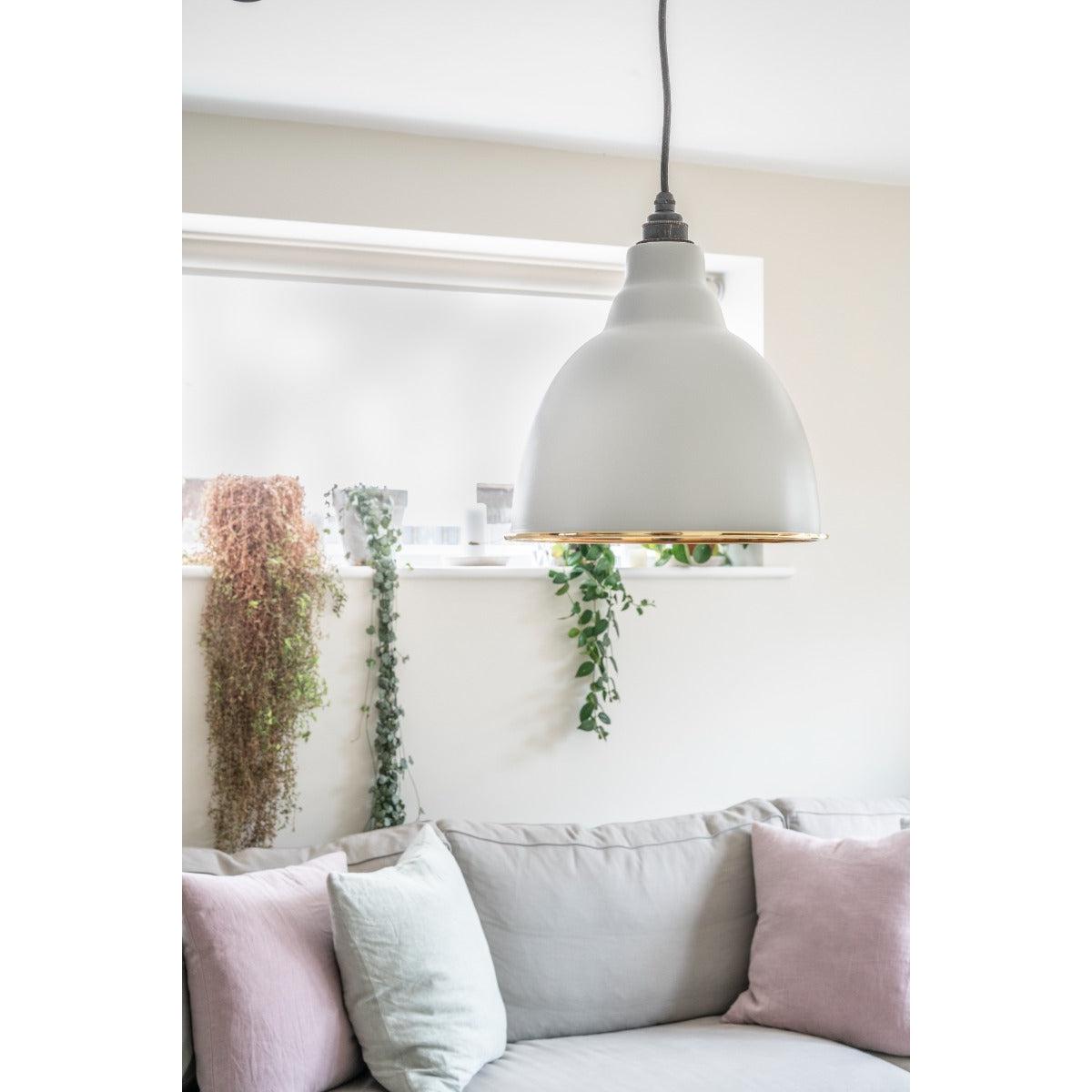 Smooth Brass Brindley Pendant in Birch | From The Anvil-Brindley-Yester Home