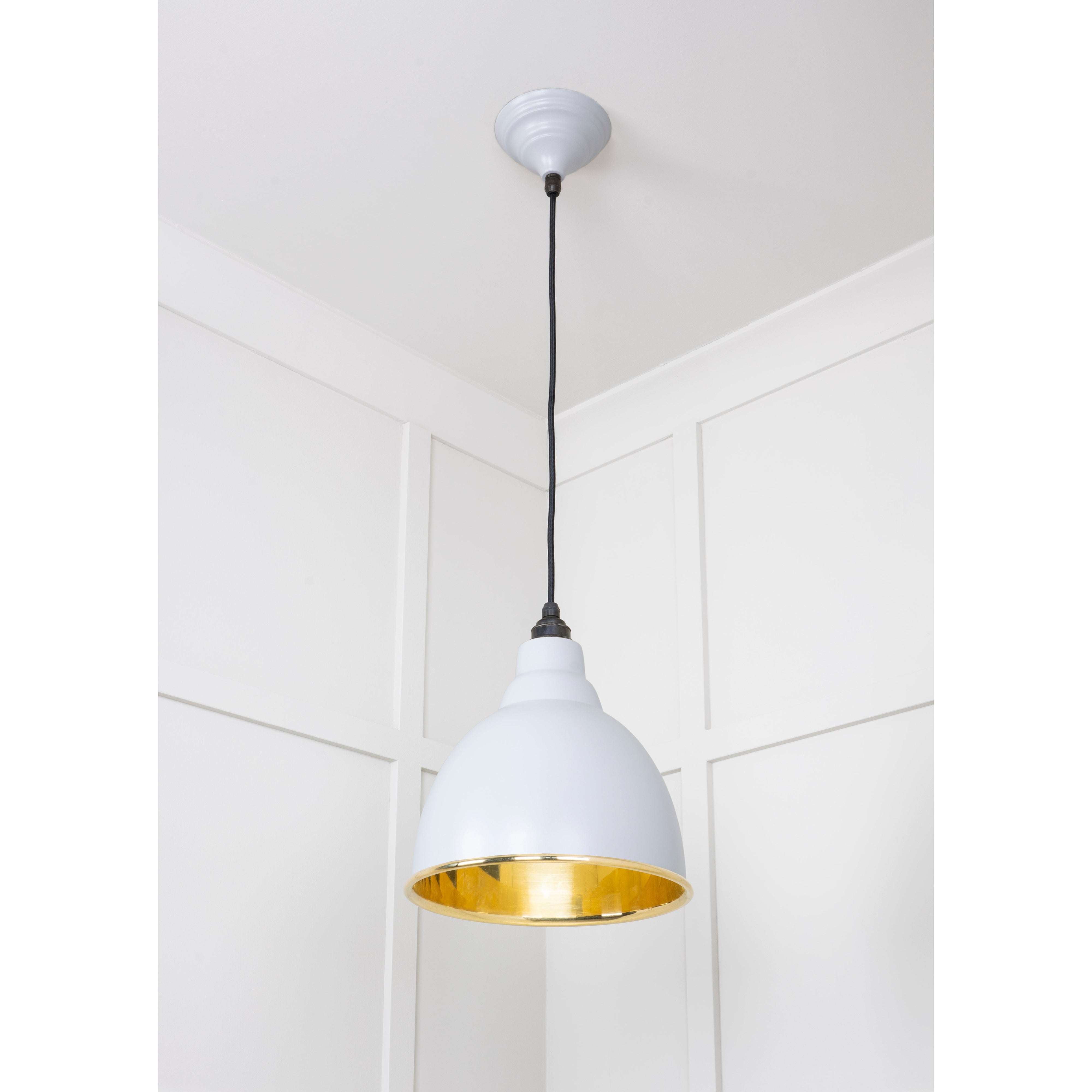 Smooth Brass Brindley Pendant in Birch | From The Anvil-Brindley-Yester Home