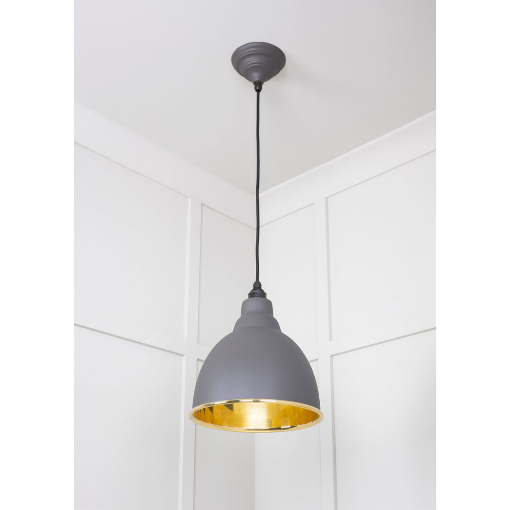 Smooth Brass Brindley Pendant in Bluff | From The Anvil-Brindley-Yester Home