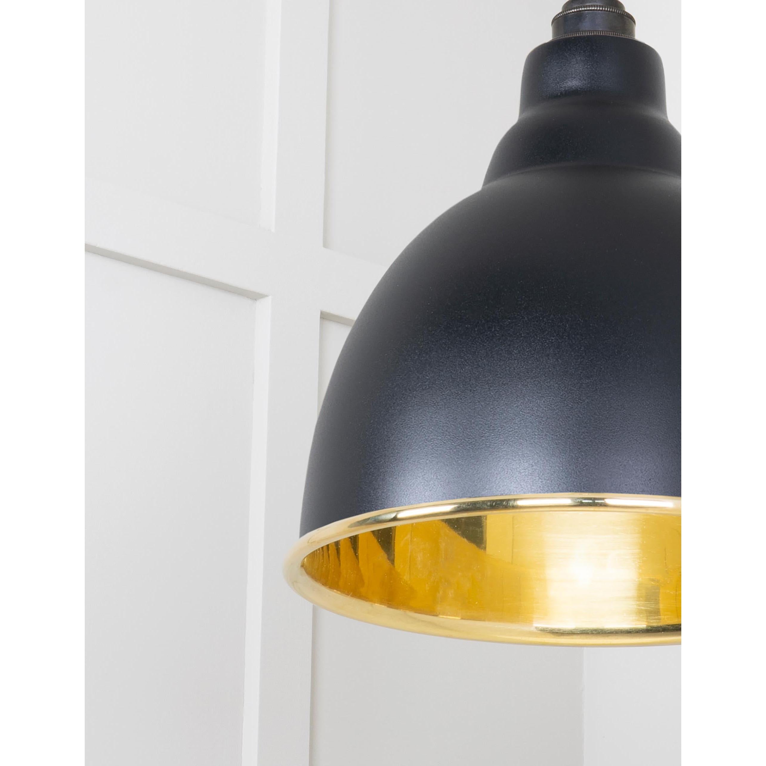 Smooth Brass Brindley Pendant in Elan Black | From The Anvil - Brindley - From The Anvil - Yester Home