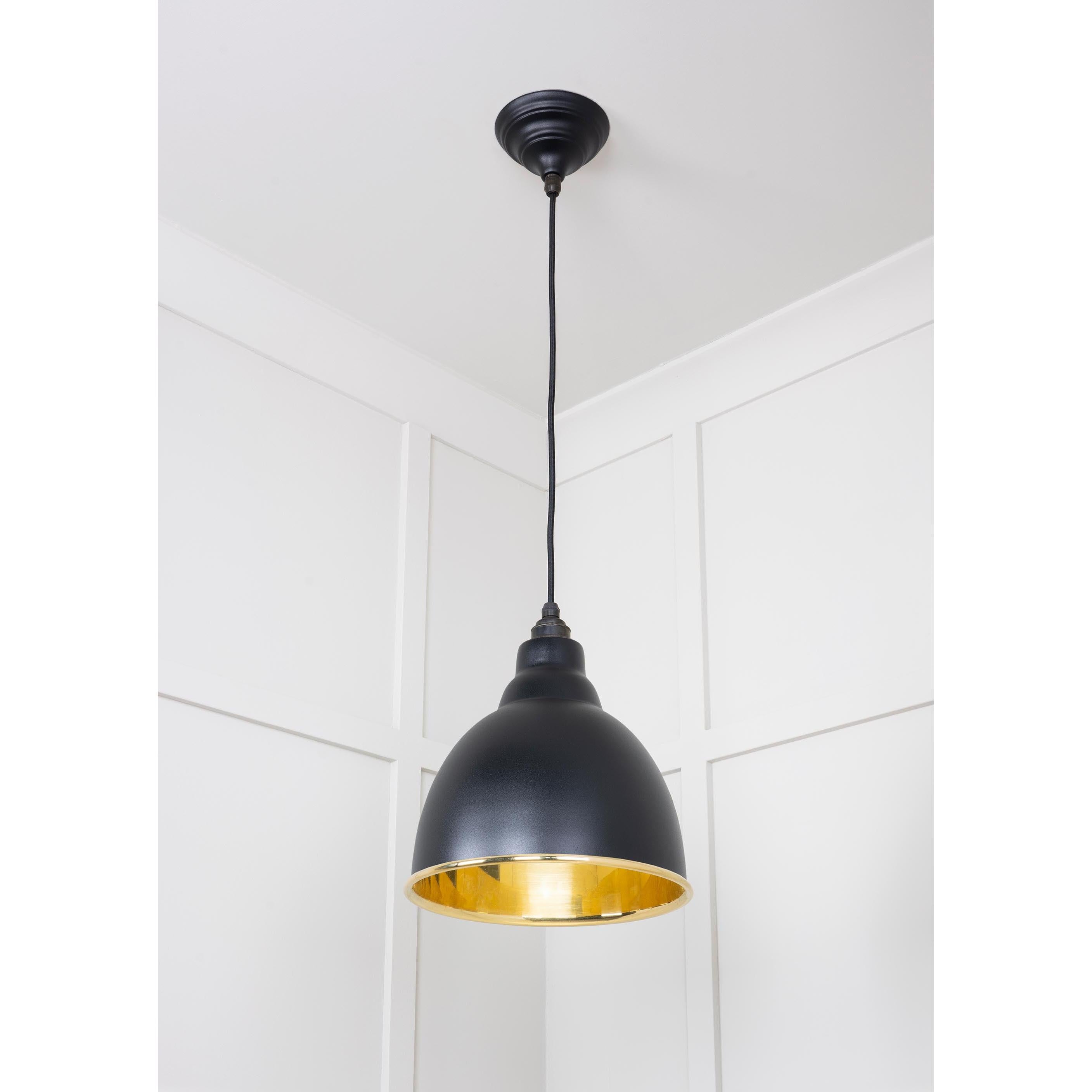 Smooth Brass Brindley Pendant in Elan Black | From The Anvil - Brindley - From The Anvil - Yester Home