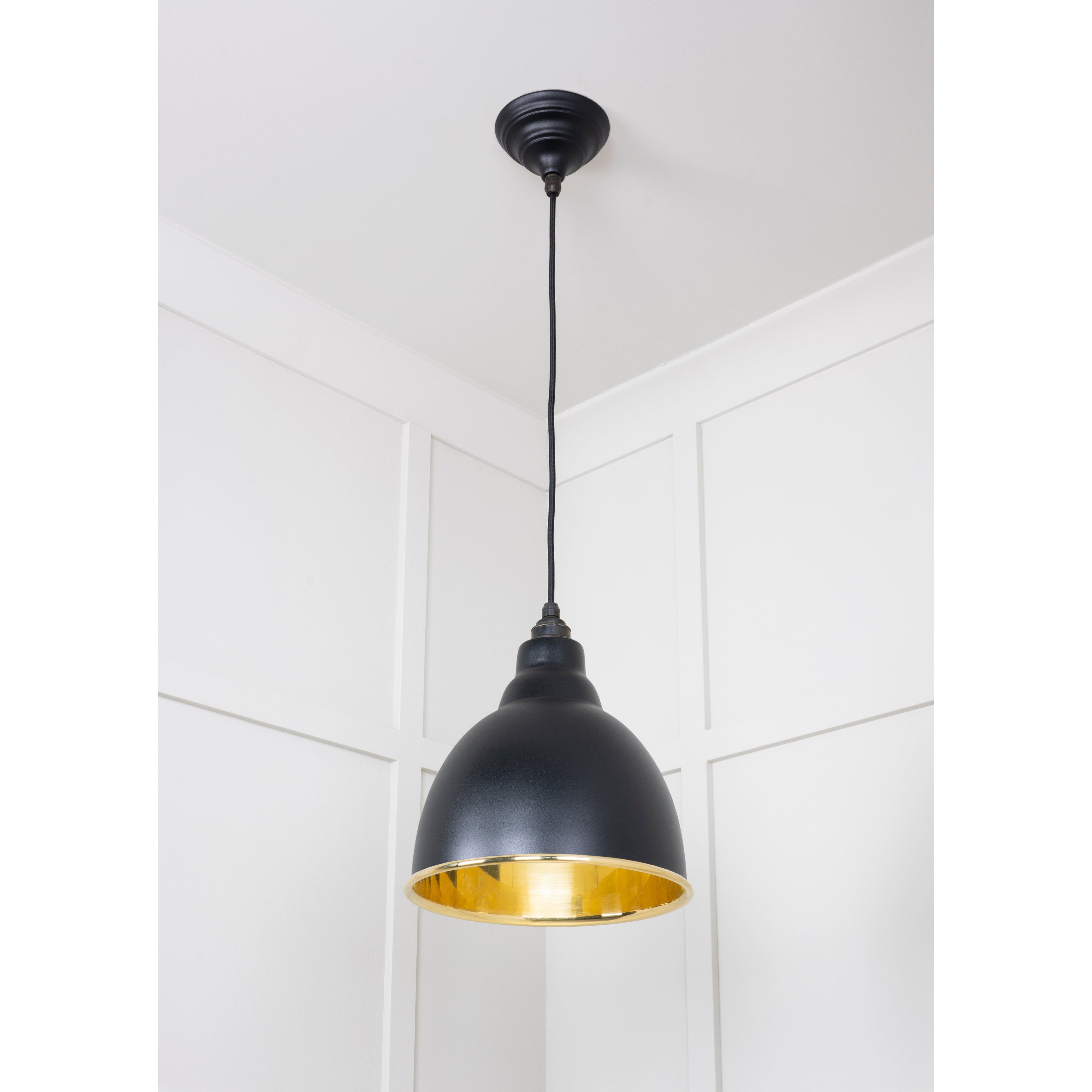 Smooth Brass Brindley Pendant in Elan Black | From The Anvil-Brindley-Yester Home