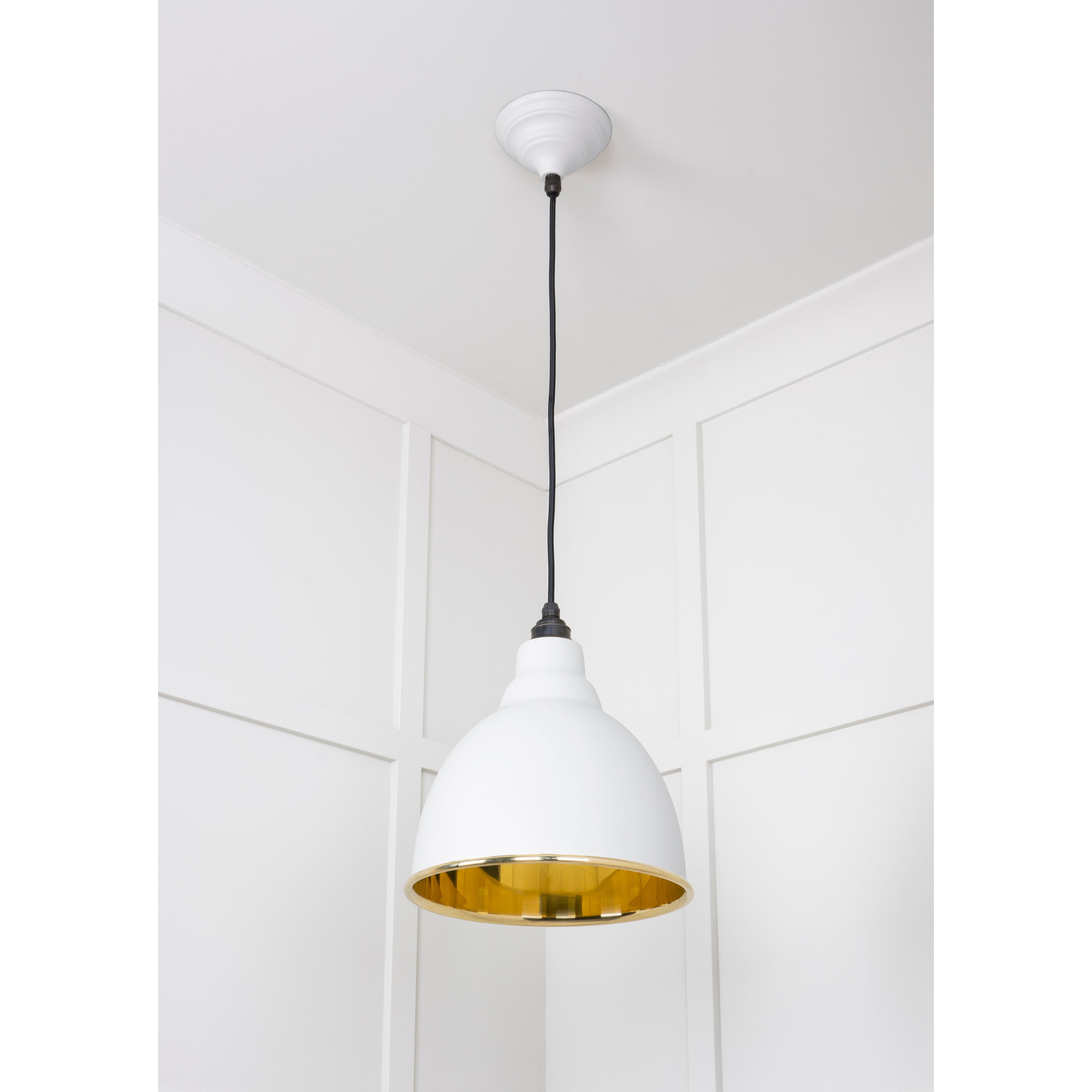 Smooth Brass Brindley Pendant in Flock | From The Anvil-Brindley-Yester Home