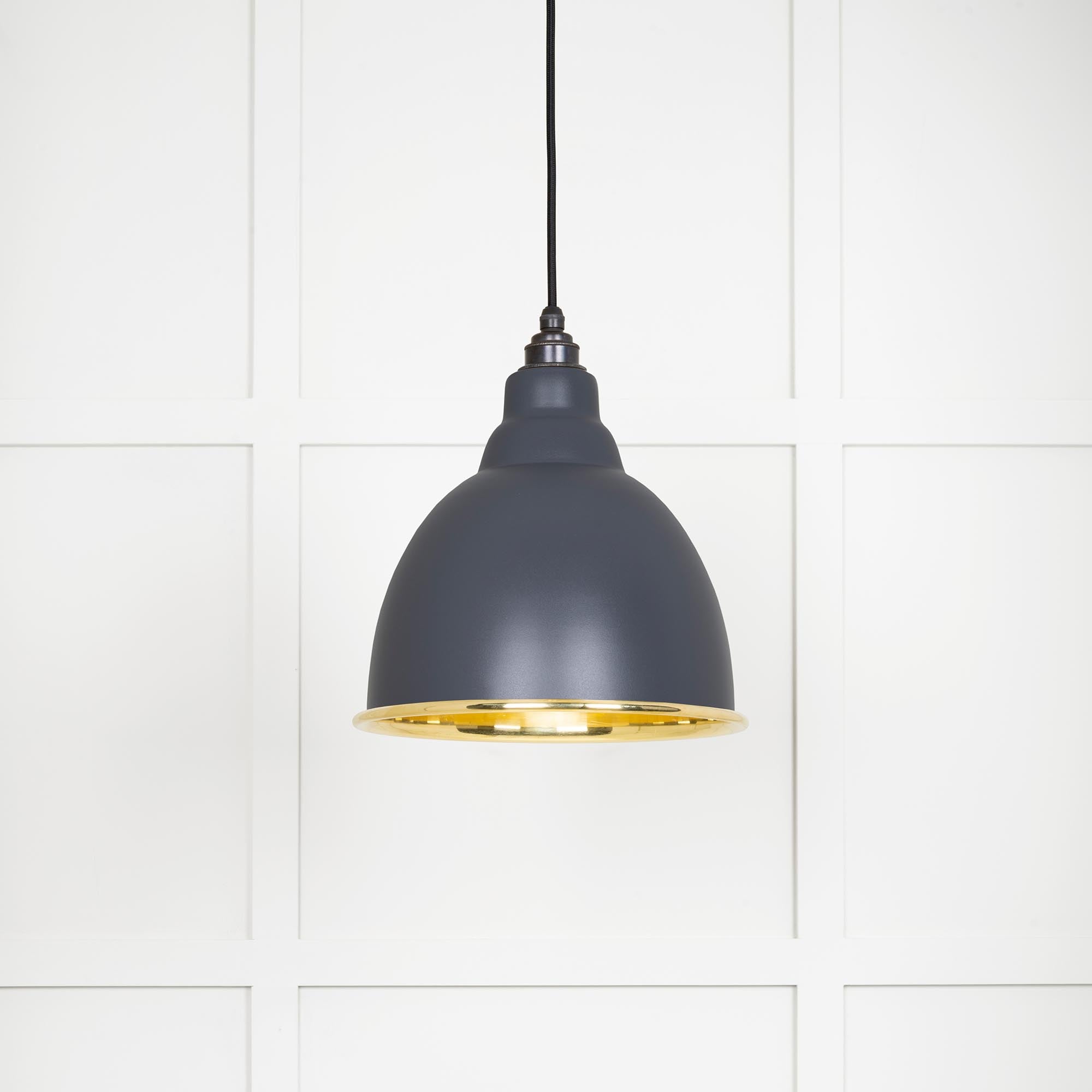 Smooth Brass Brindley Pendant in Slate | From The Anvil - Brindley - From The Anvil - Yester Home