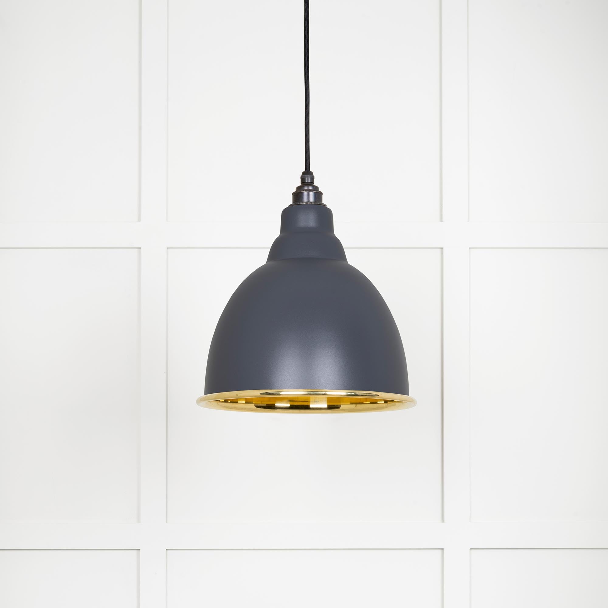 Smooth Brass Brindley Pendant in Slate | From The Anvil - Brindley - From The Anvil - Yester Home