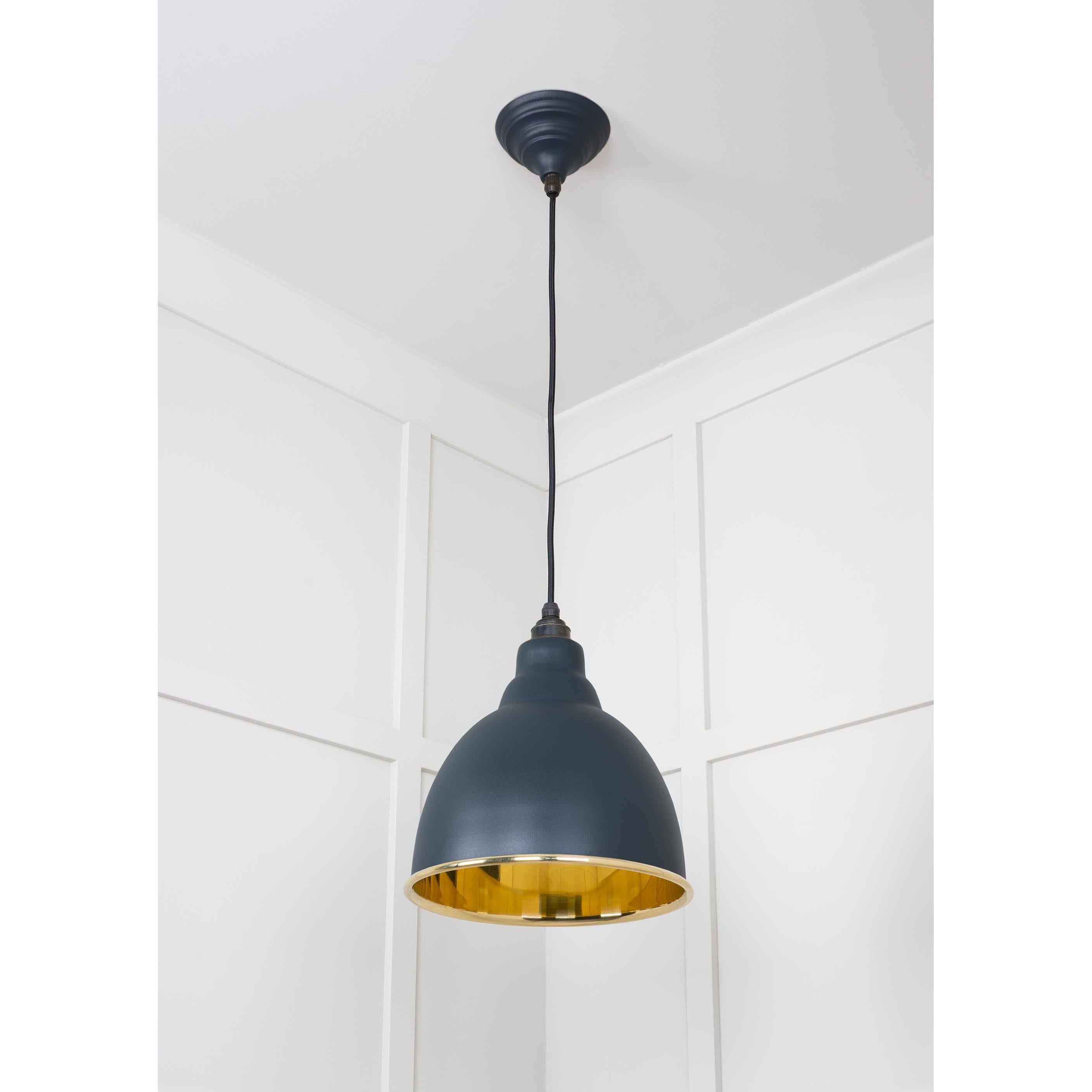 Smooth Brass Brindley Pendant in Soot | From The Anvil - Brindley - From The Anvil - Yester Home