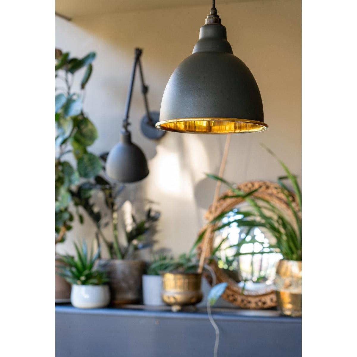 Smooth Brass Brindley Pendant in Soot | From The Anvil-Brindley-Yester Home