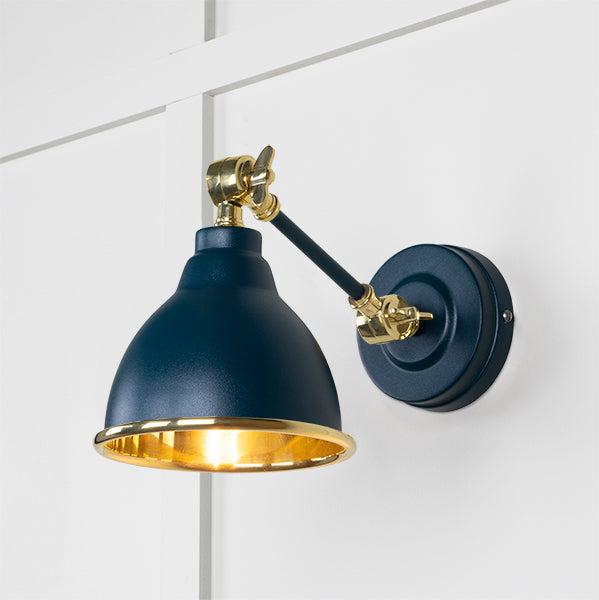 Smooth Brass Brindley Wall Light in Dusk | From The Anvil-Wall Lights-Yester Home