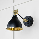 Smooth Brass Brindley Wall Light in Elan Black | From The Anvil-Wall Lights-Yester Home