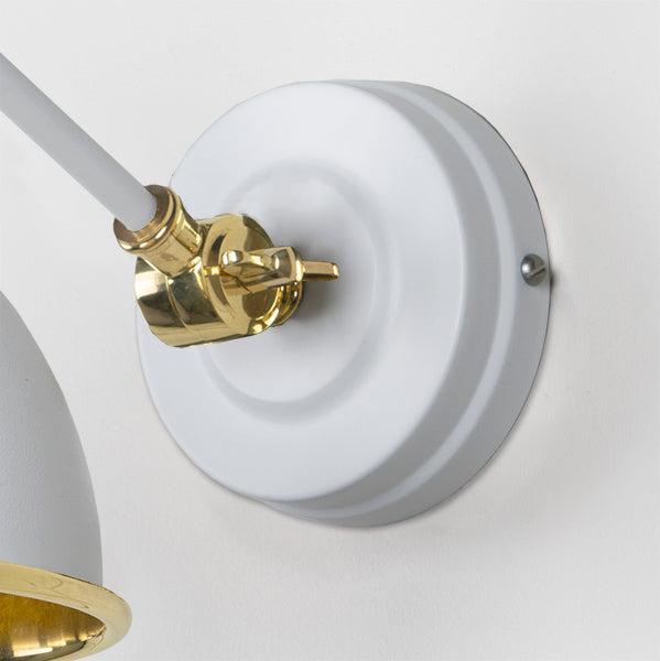 Smooth Brass Brindley Wall Light in Flock | From The Anvil-Wall Lights-Yester Home