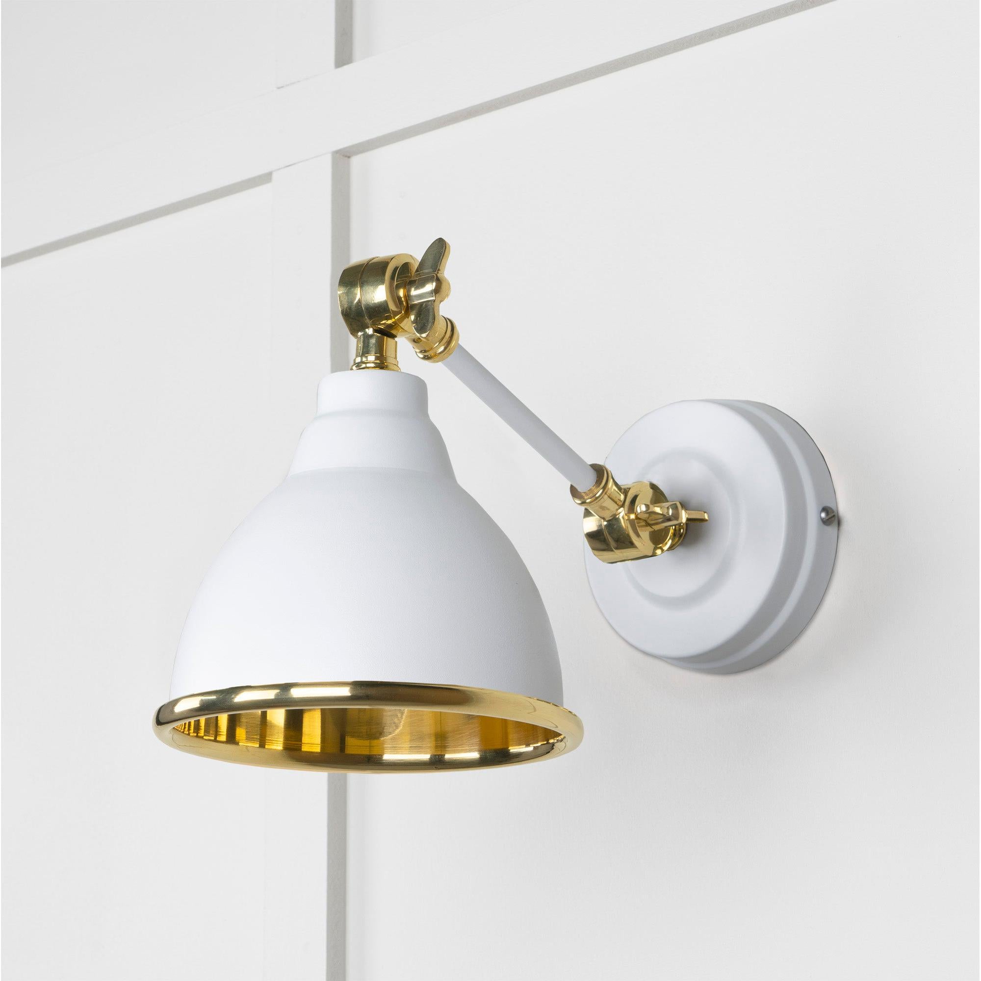 Smooth Brass Brindley Wall Light in Flock | From The Anvil - Wall Lights - From The Anvil - Yester Home