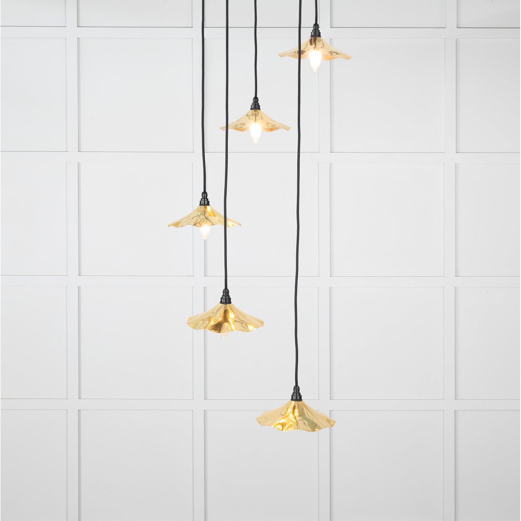 Smooth Brass Flora Cluster Pendant | From The Anvil-Cluster Pendants-Yester Home