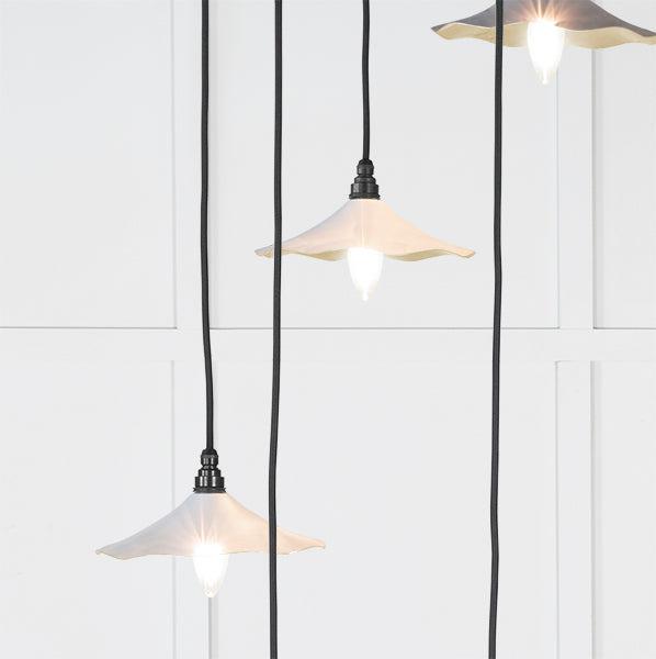 Smooth Brass Flora Cluster Pendant in Birch | From The Anvil-Cluster Pendants-Yester Home