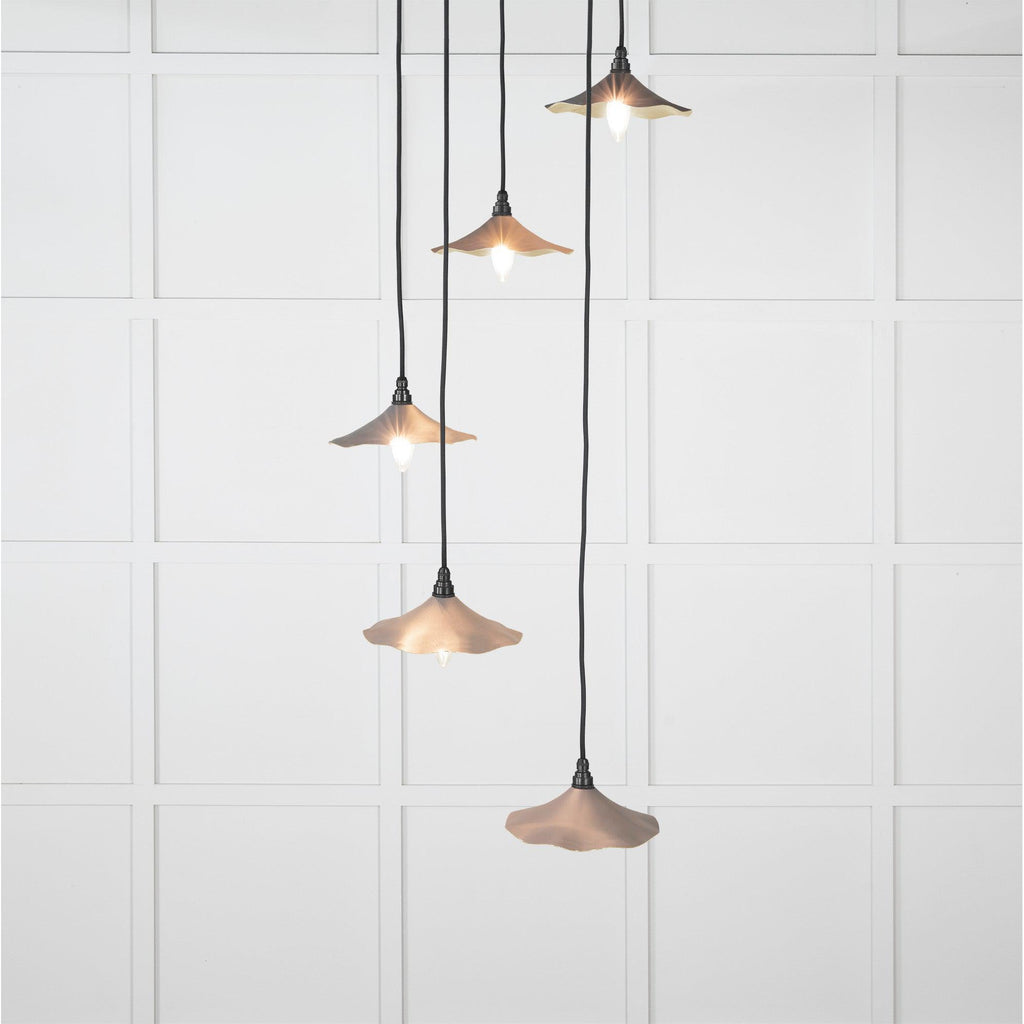 Smooth Brass Flora Cluster Pendant in Bluff | From The Anvil