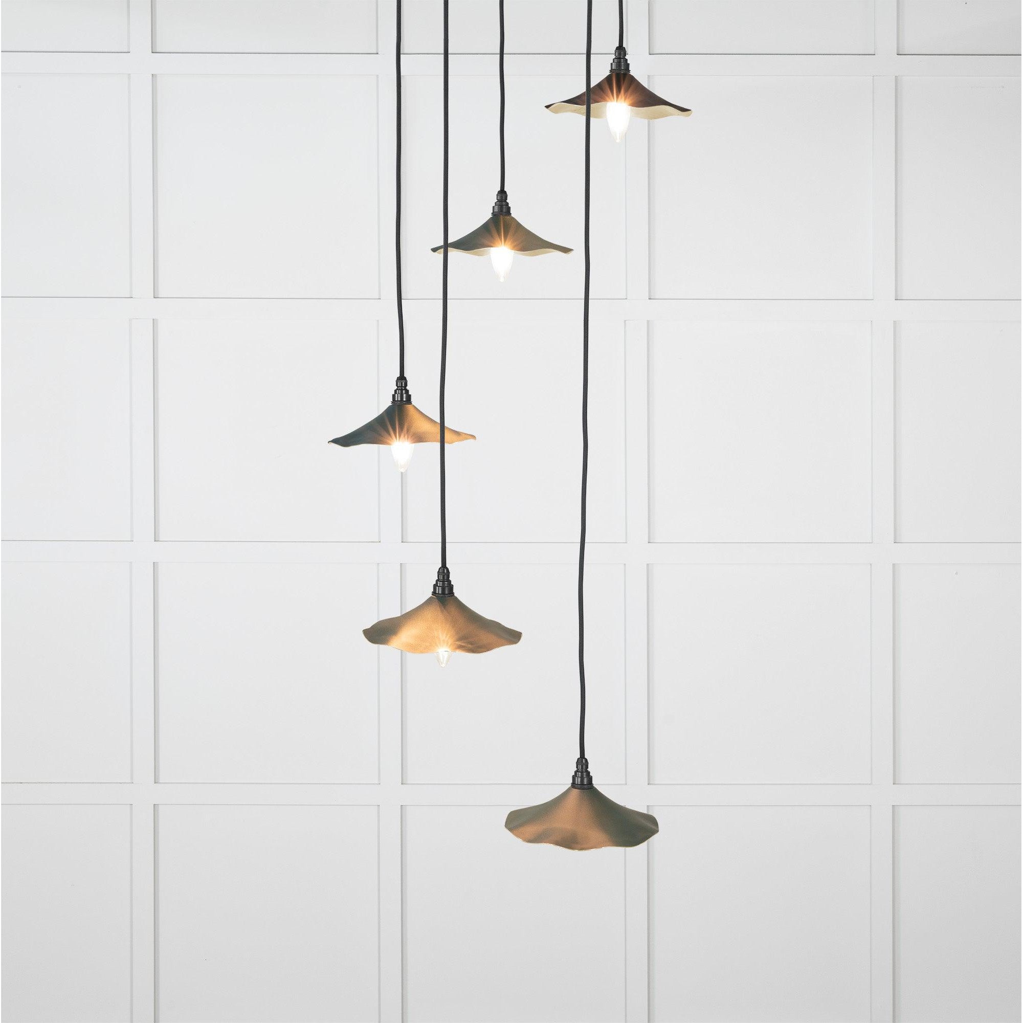 Smooth Brass Flora Cluster Pendant in Dingle | From The Anvil-Cluster Pendants-Yester Home