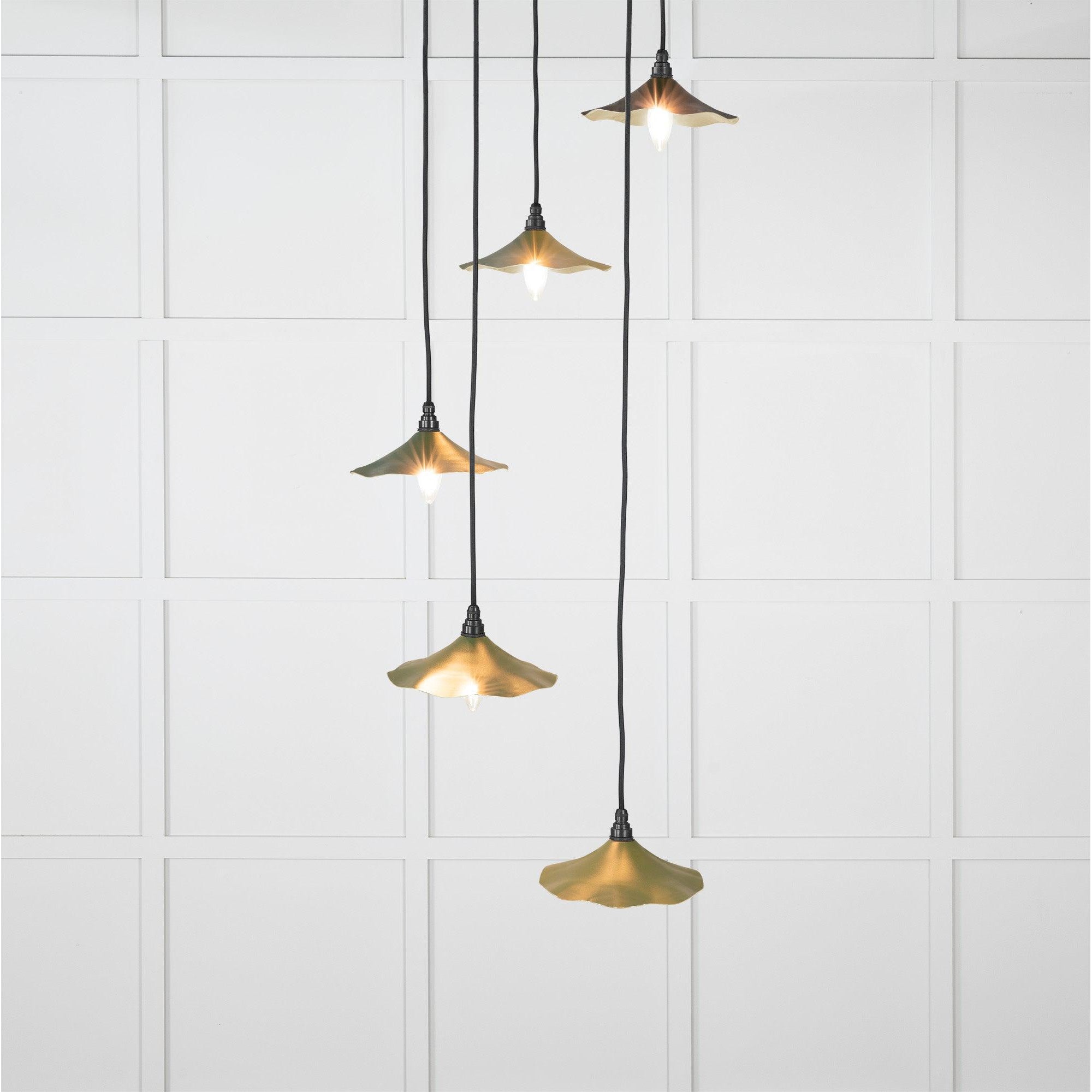 Smooth Brass Flora Cluster Pendant in Heath | From The Anvil-Cluster Pendants-Yester Home